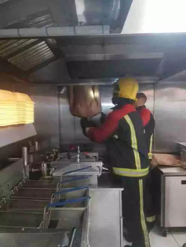 Hilarious: Man Tries to Rob a Chicken Shop But Ends Up Getting Stuck in an Extractor Fan (Photo)